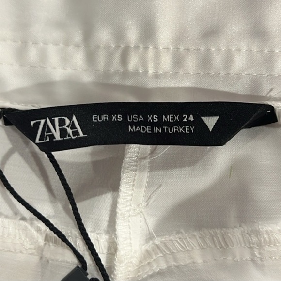 Zara women white wide leg high waist cargo pants size XS  NWT - Picture 8 of 11